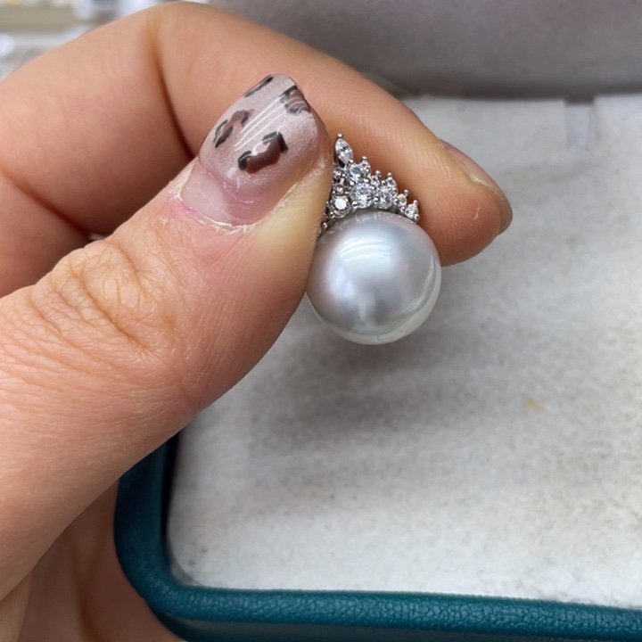 海水珍珠吊坠(不含链)银S925镶嵌