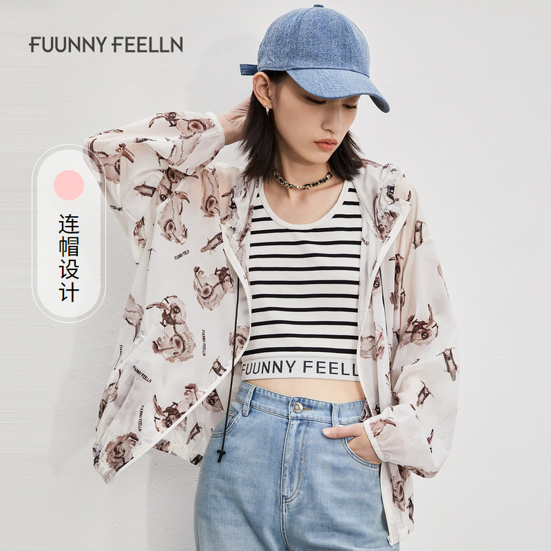 直播间专属FF||仿佛春季薄款外套女时尚印花休闲设计感防晒时尚潮