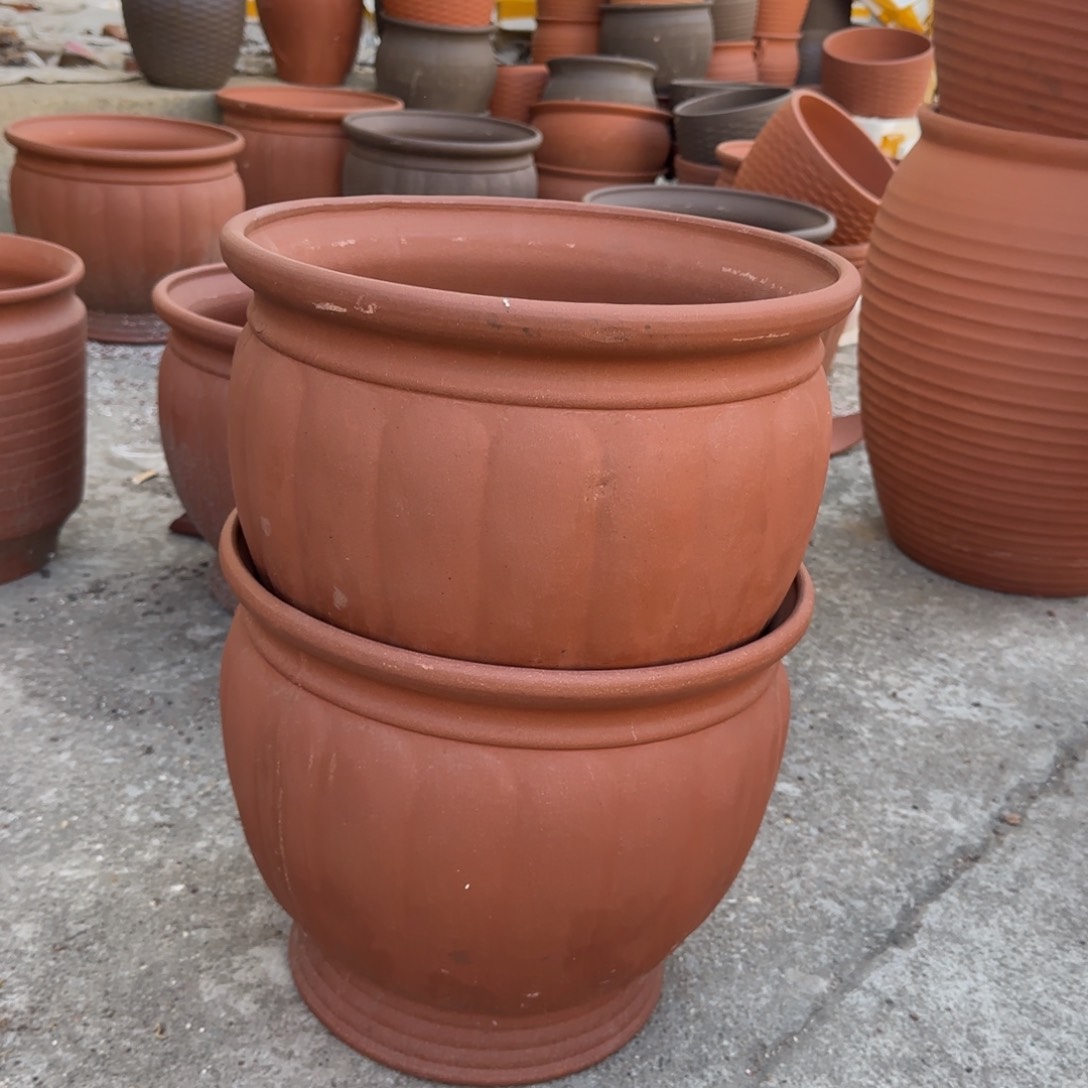 紫砂花盆口35高30宜兴紫砂微瑕