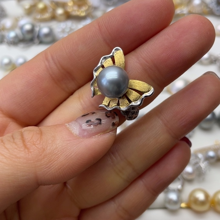 海水珍珠戒指银S925镶嵌