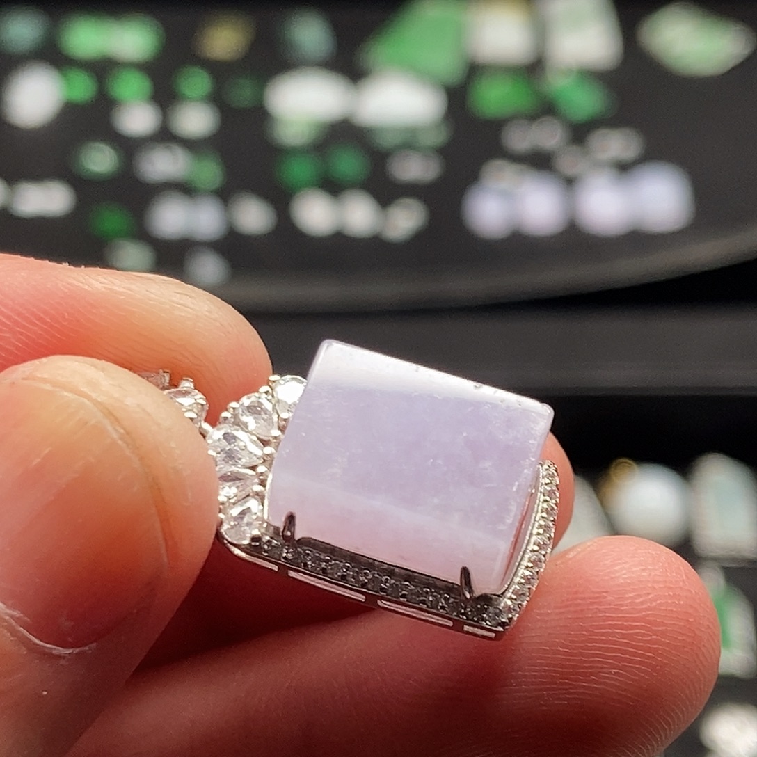 翡翠银S925镶嵌吊坠(不含链)