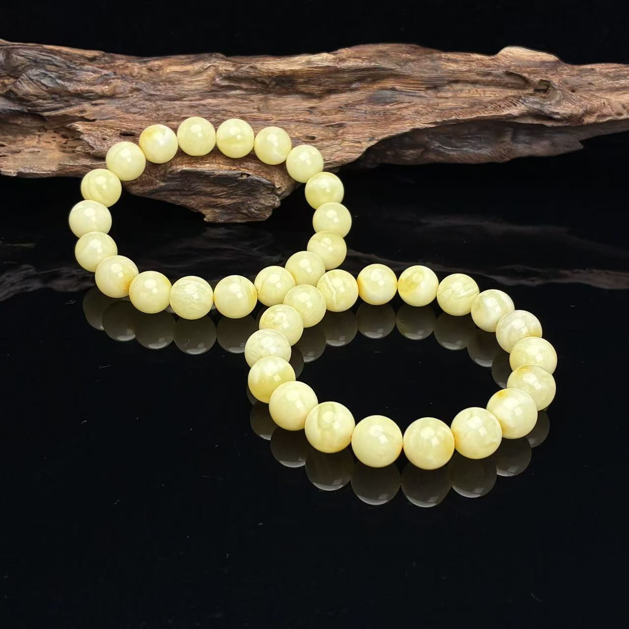 蜜蜡圆珠手串【小北珠宝质检】ZJH242Z57多样性发一