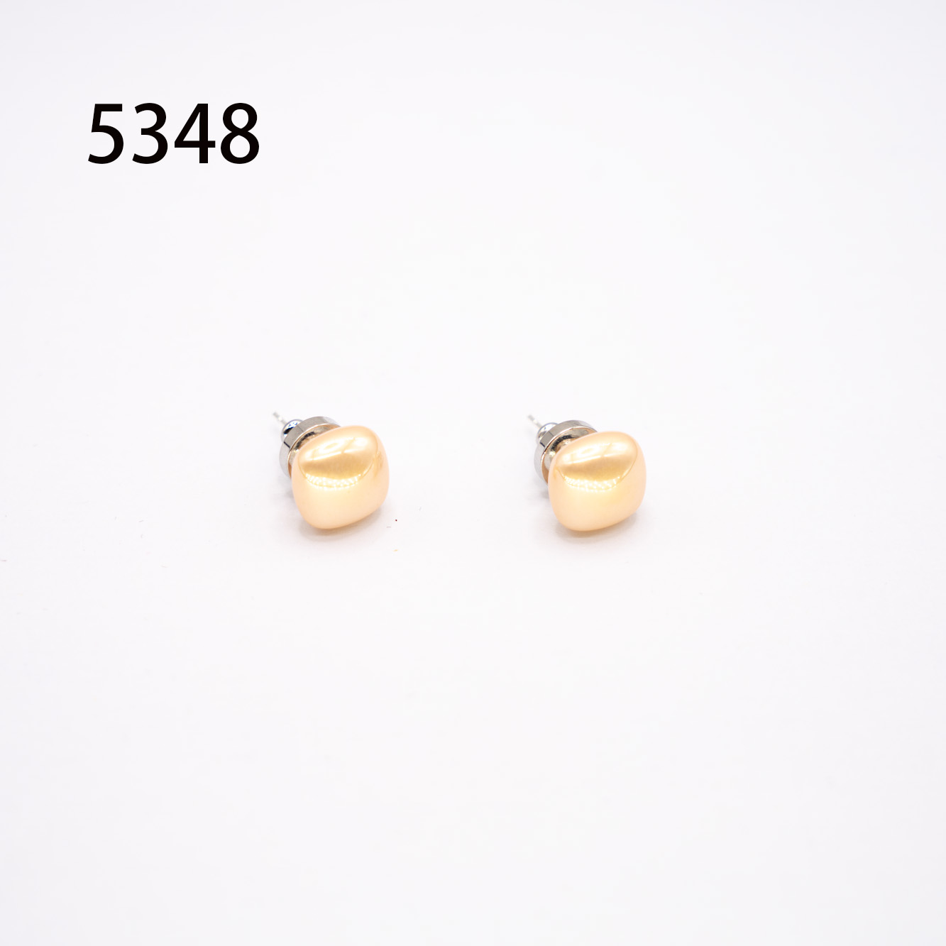 铜合金耳饰 几何小众古法时尚耳钉白色耳饰镶嵌轻职风日韩女~5348