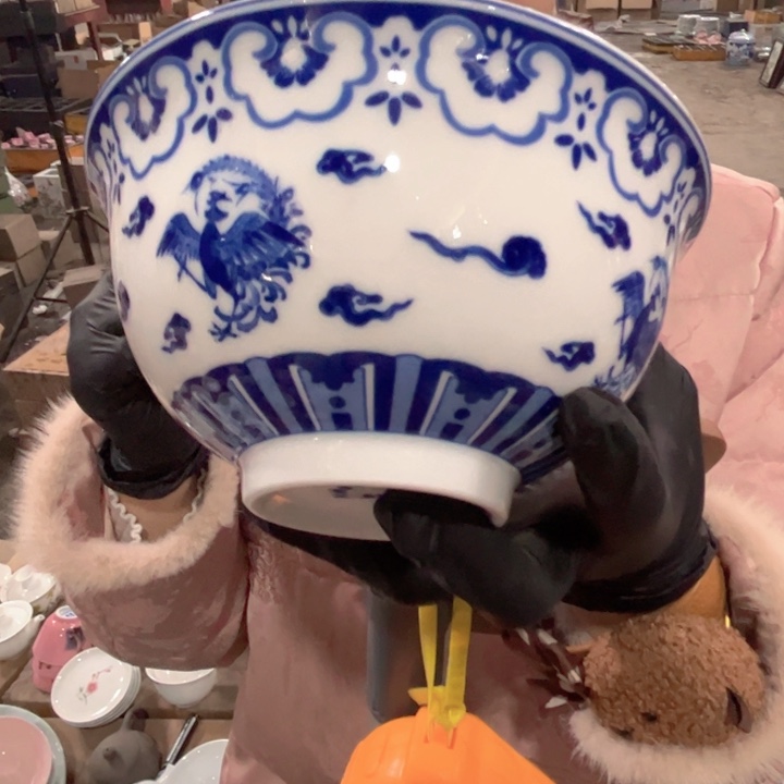 摆件陶景德镇老厂瓷6寸碗