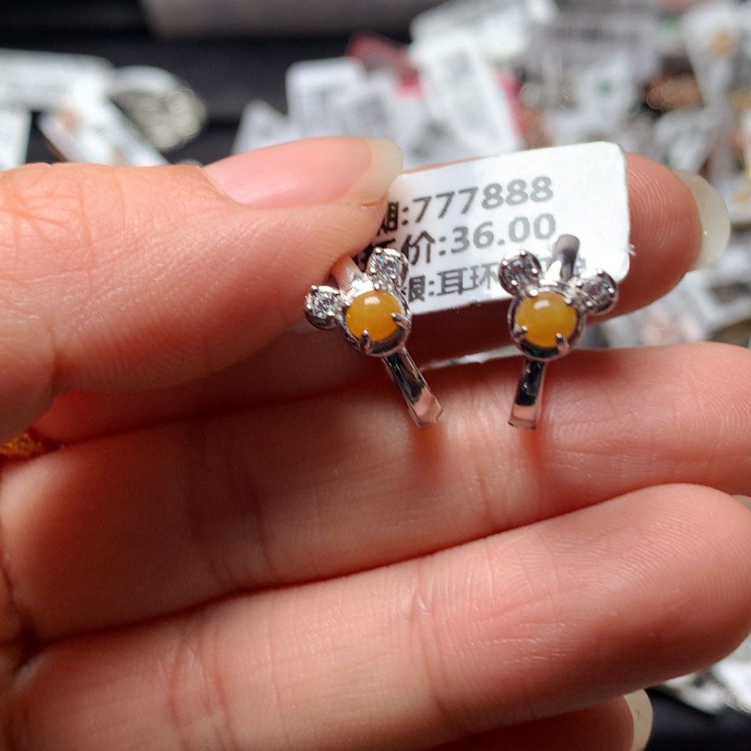 翡翠戒指银S925镶嵌耳包