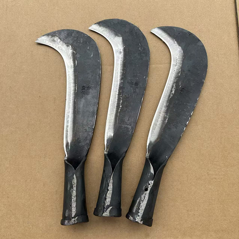 广西仙湖刀弹簧钢手工锻打一体镰刀超锋利柴刀弯刀割草修枝砍甘蔗