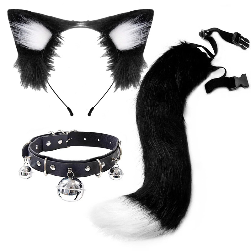 情侣约会道具cosplay猫耳朵发箍猫尾巴饰品可爱猫娘兽耳发饰兽尾