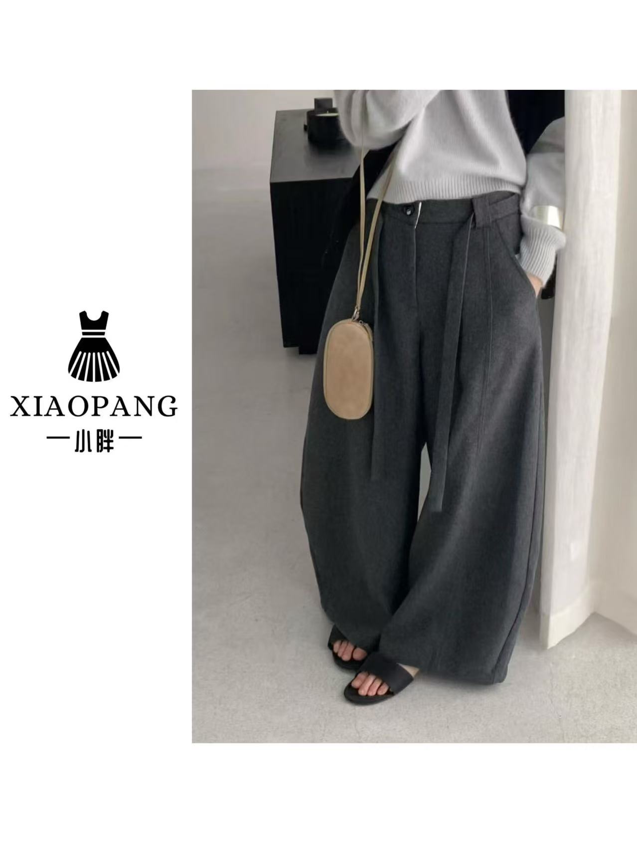 【小胖家】8927韩系百搭宽松休闲西装裤