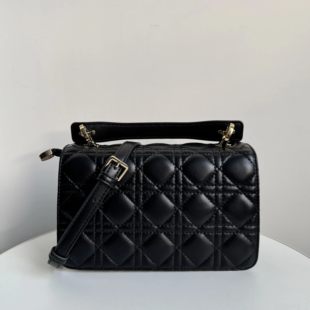 高级质感黑色复古百搭手提斜挎包