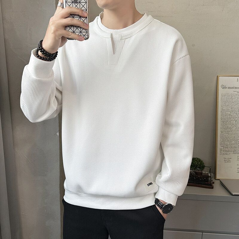 【拍一发六】秋冬季男士V领长袖卫衣宽松潮流打底衫百搭休闲上衣