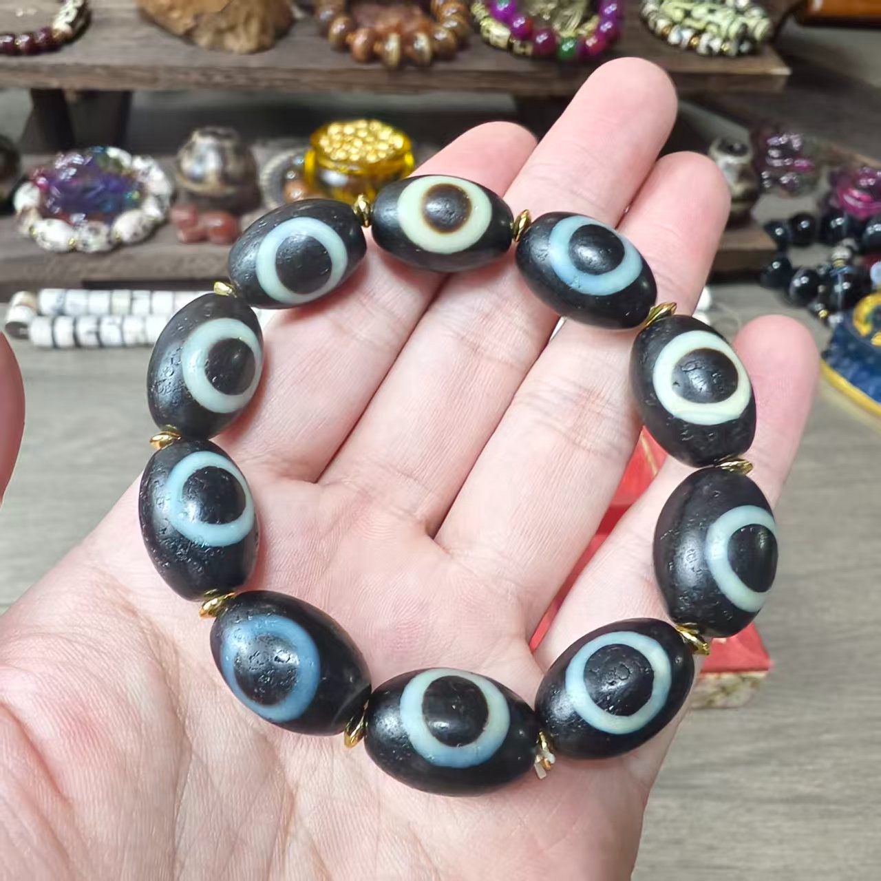 精品藏式天眼天珠阵手串