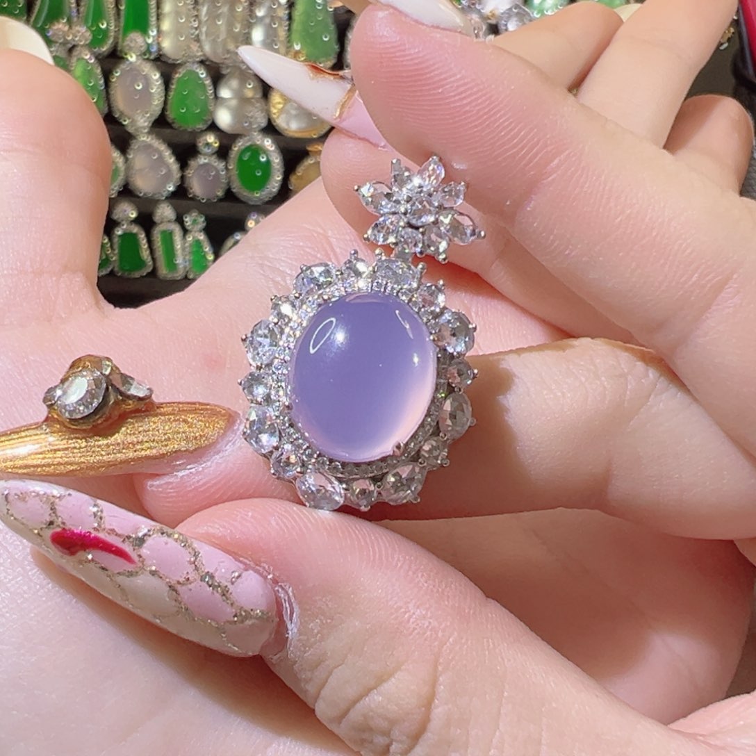 玛瑙/玉髓颈饰银S925镶嵌萍*