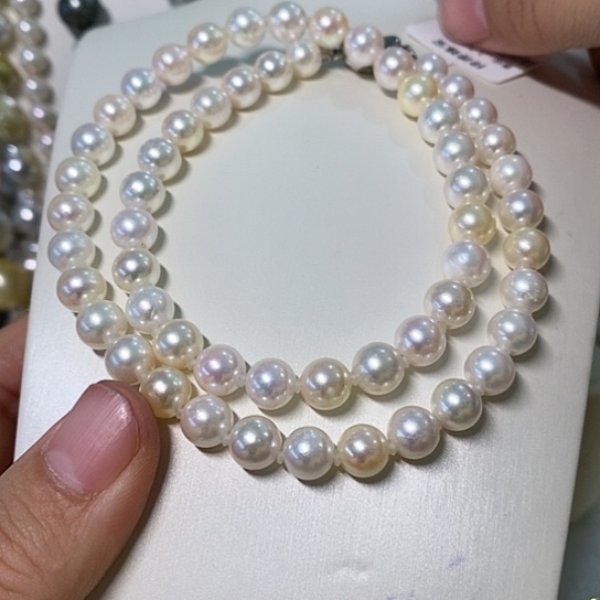 海水珍珠颈饰银S925镶嵌7-7.5