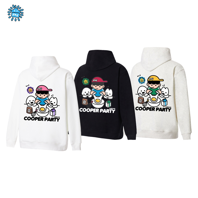FNI Cooper系列（煎蛋小子）男女同款卡通加绒连帽卫衣秋冬款发泡