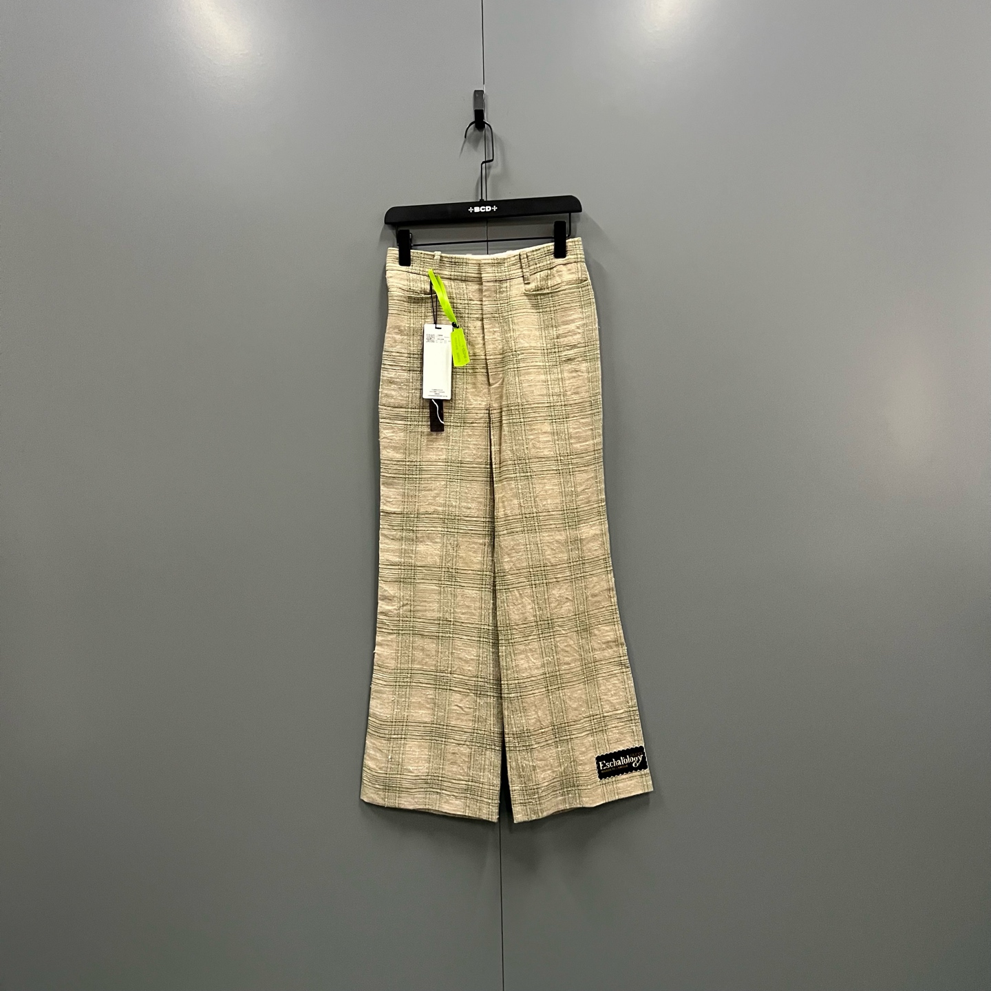 99新 GUCCI/古驰 zt1 格纹阔腿长裤 36码/98新/611191