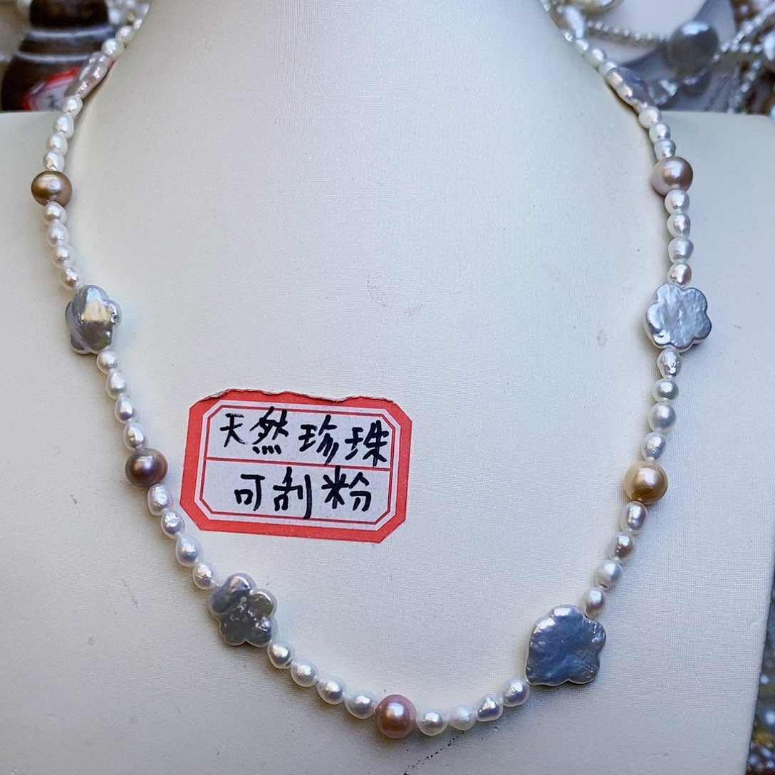 淡水珍珠颈饰银S925镶嵌