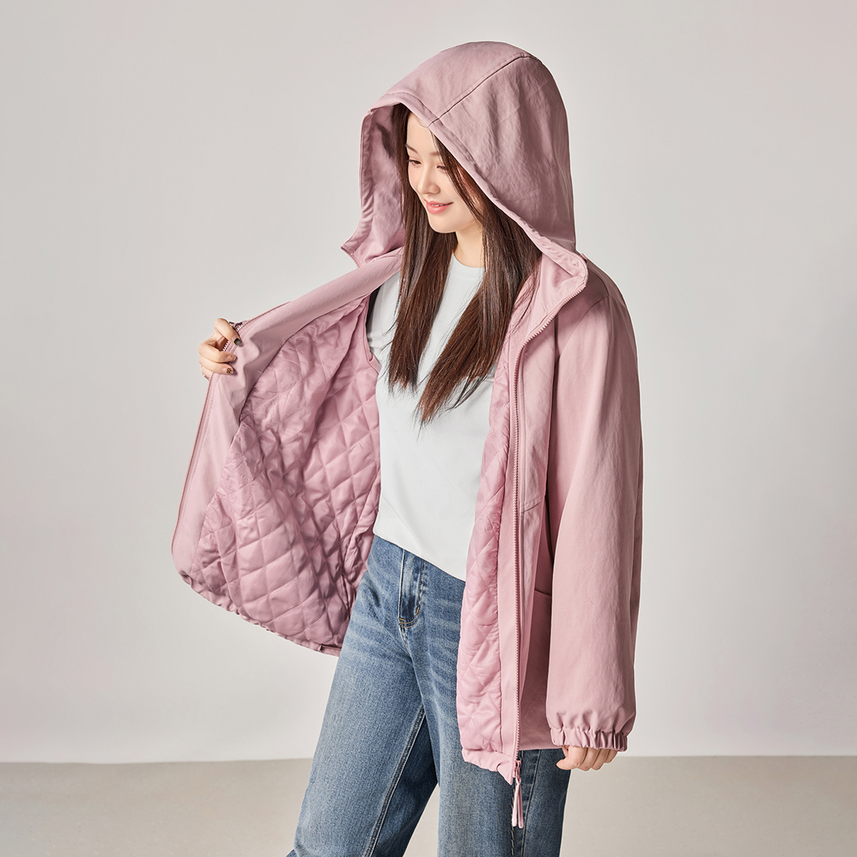 【夹棉加厚宽松连帽外套】MsShe大码女装冬保暖休闲显瘦CY509029