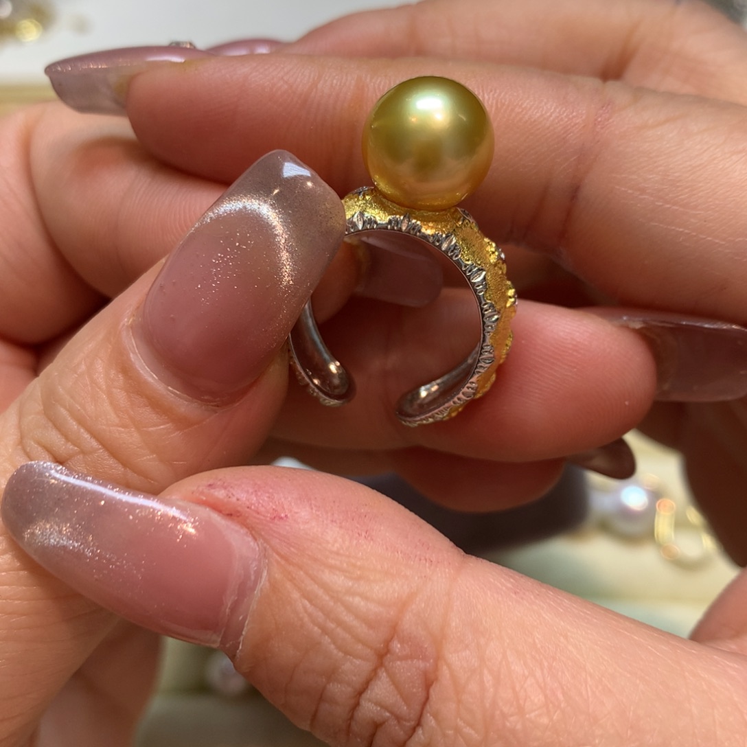 海水珍珠戒指银S925镶嵌