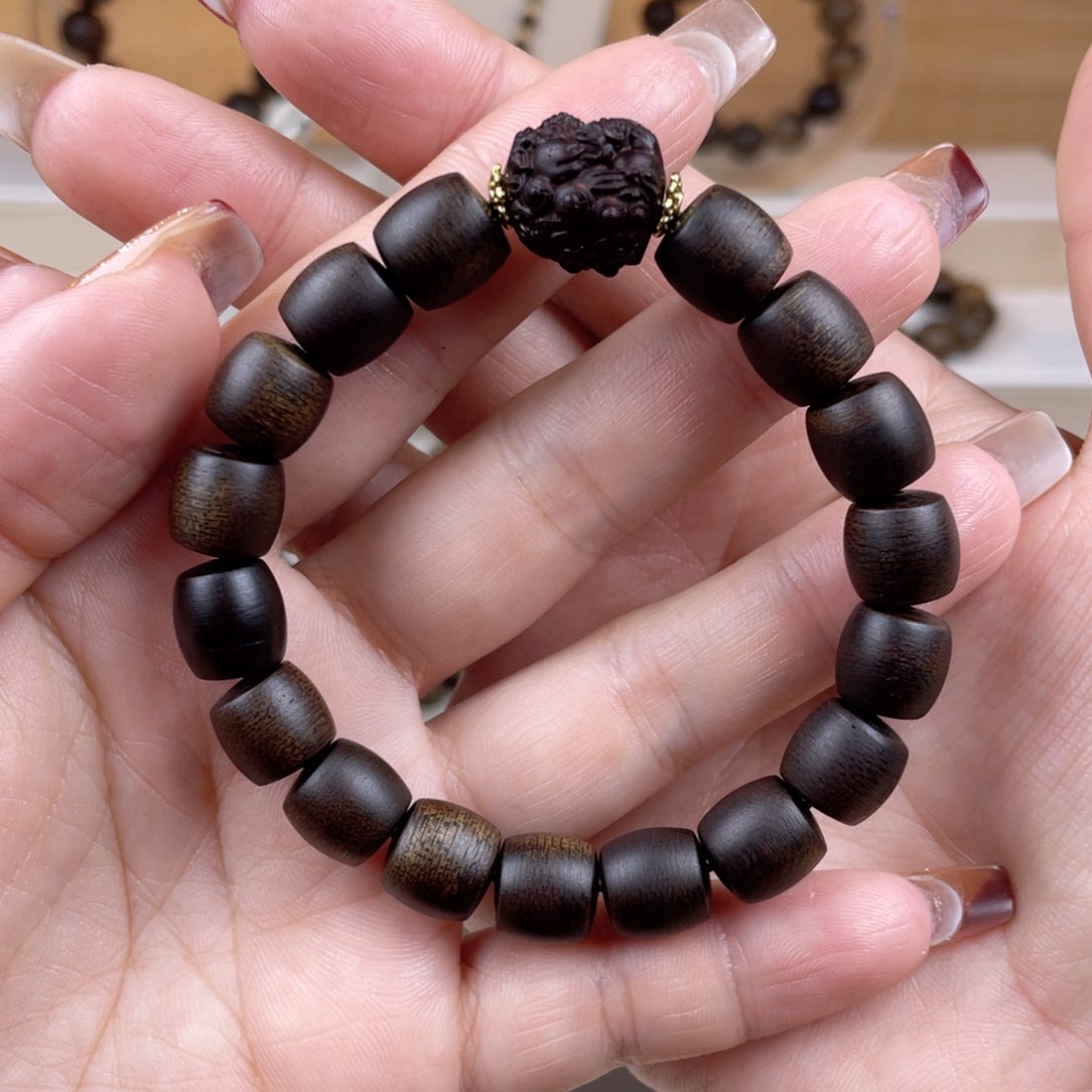 沉香手串雪**越南芽庄白棋楠