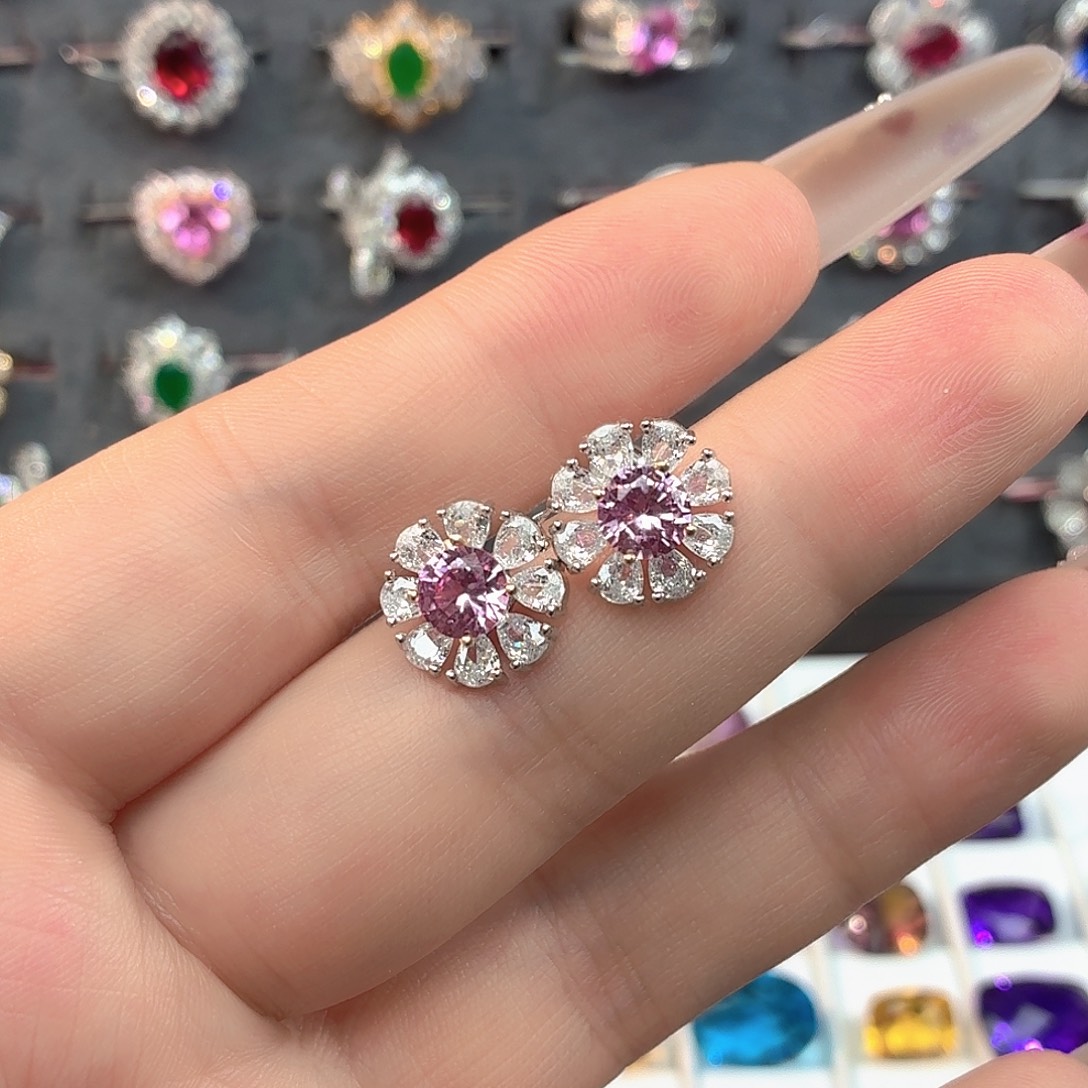 925银培育帕帕拉恰色粉蓝宝