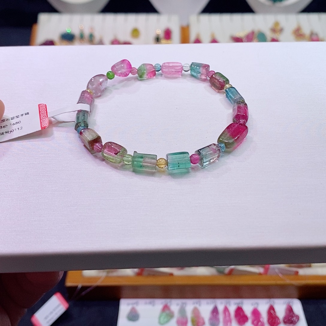 碧玺碧玺m未镶嵌西瓜手链