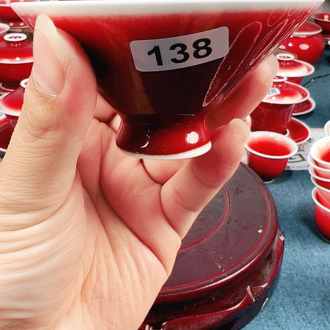 景德镇陶瓷原矿郎红茶具微瑕