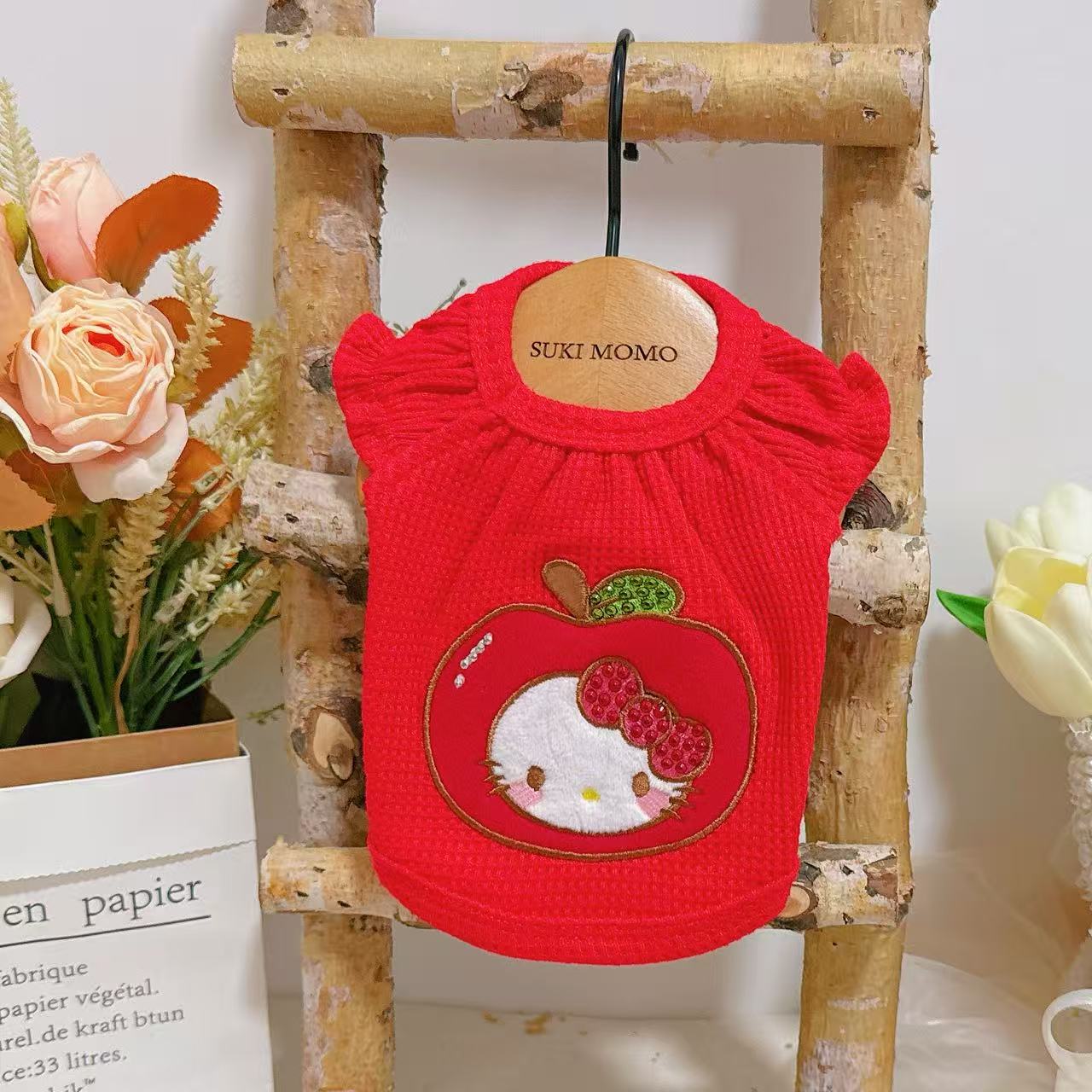 新款宠物服华夫格大苹果家居服