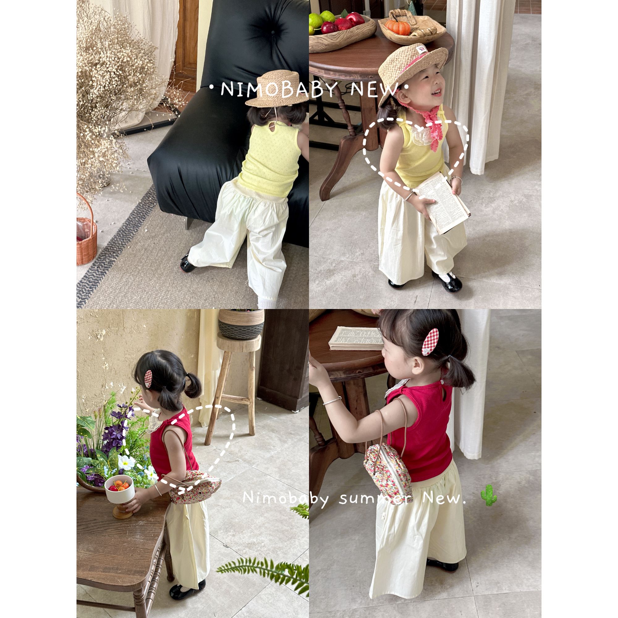 NIMO【小番茄】韩版夏季新款宝宝时尚透气百搭洋气蕾丝背心