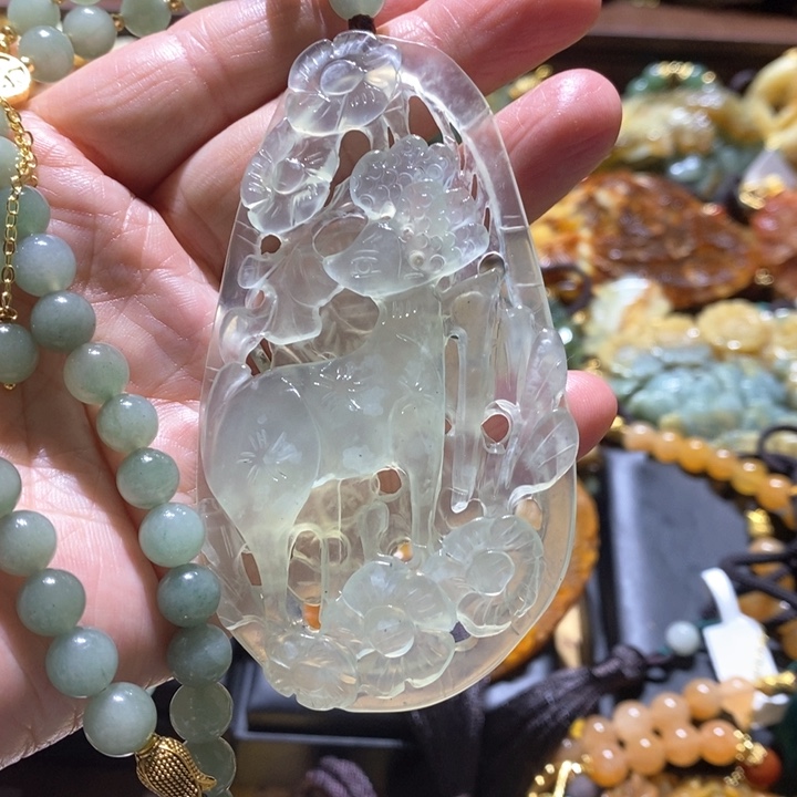 岫玉未镶嵌毛衣链