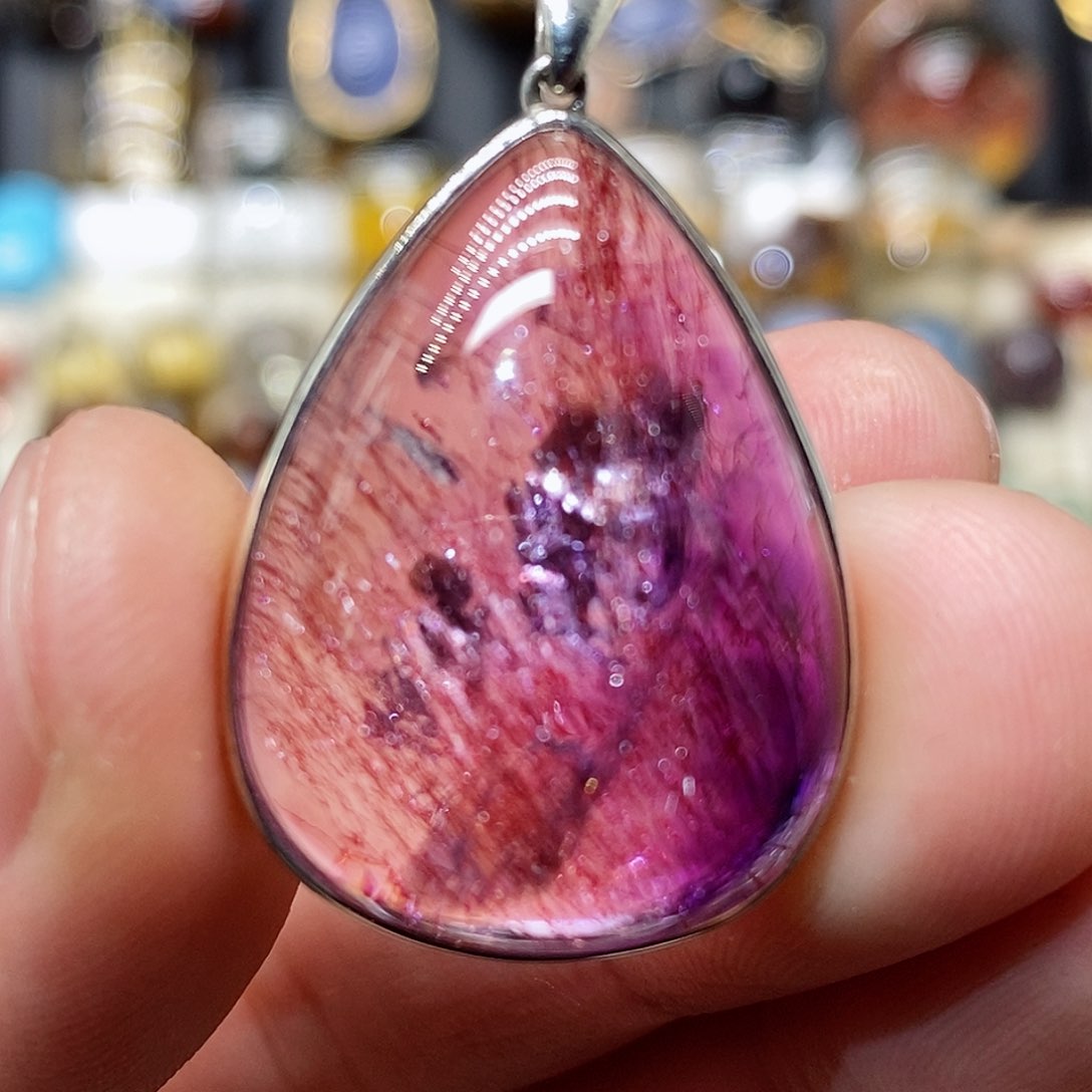 水晶颈饰银S925镶嵌天然精致水晶吊坠