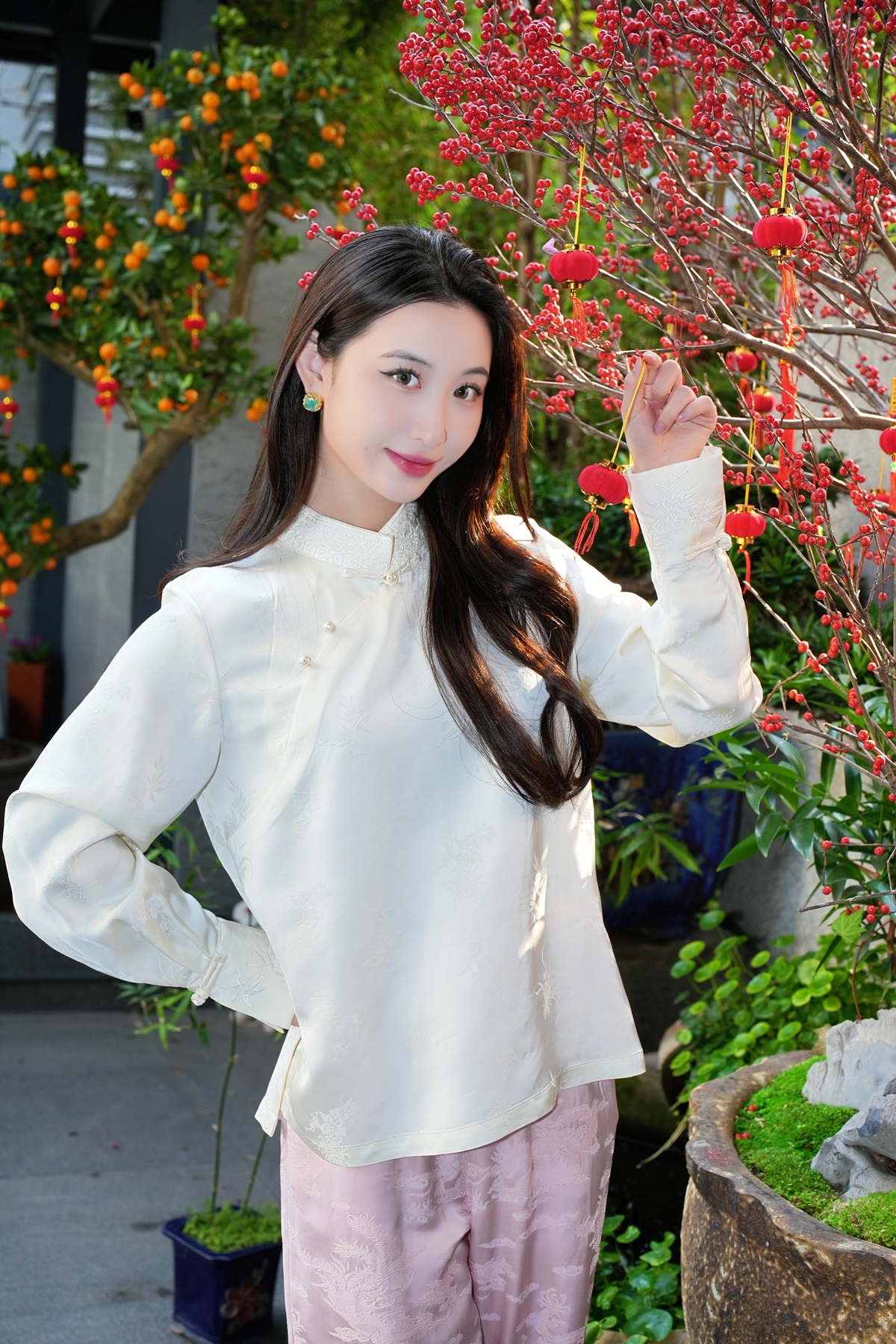 蓝大【妙渝】新中式长袖上衣7452