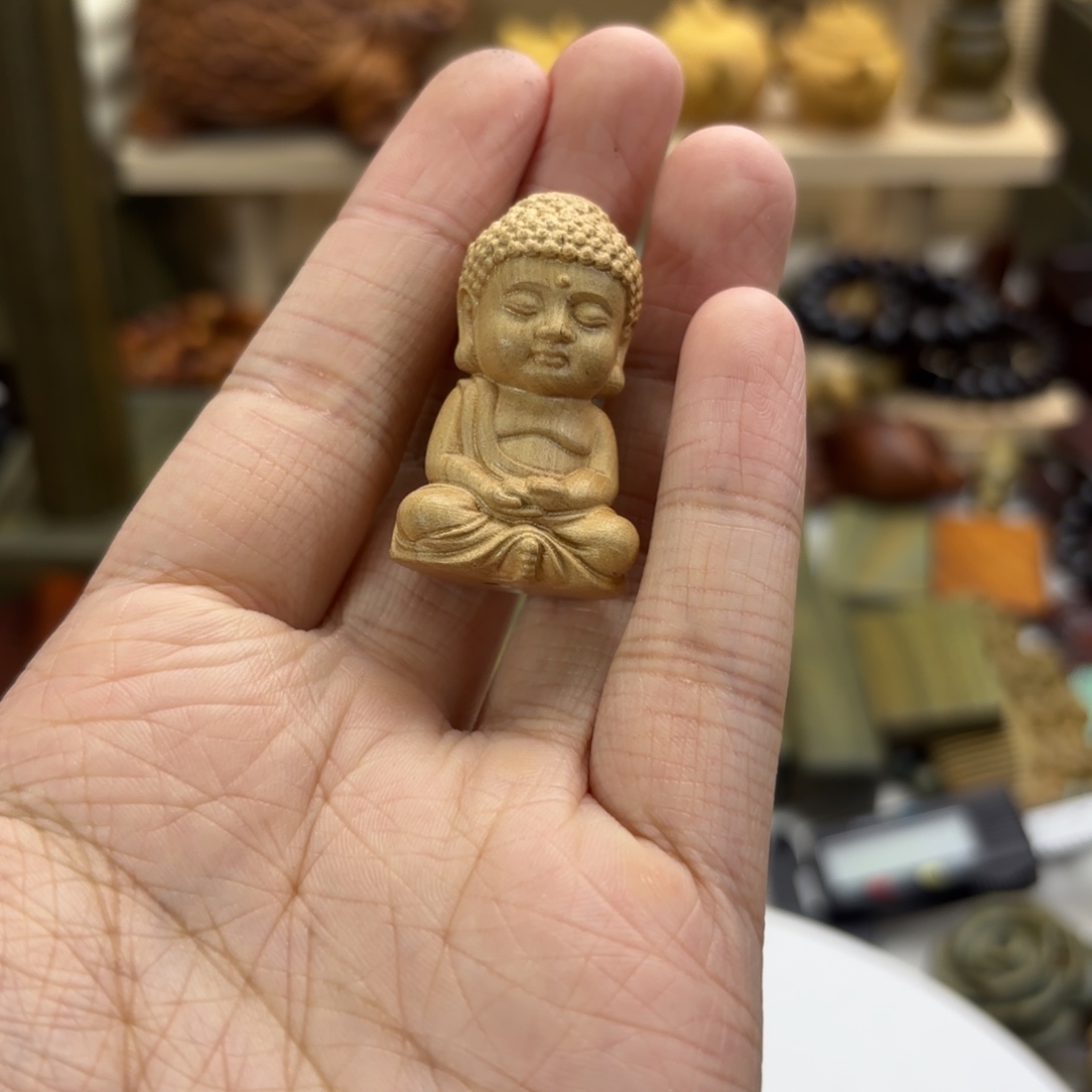虼***蚻木黄杨木宝宝佛挂件