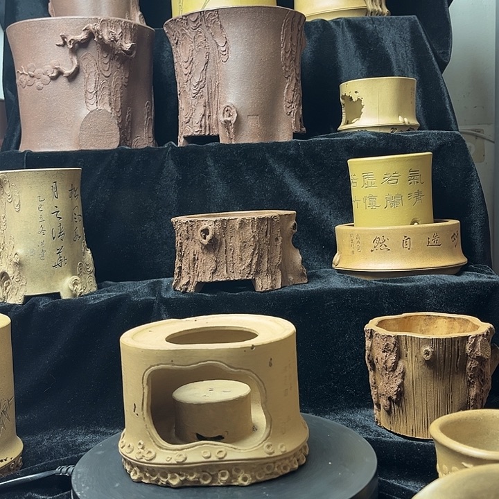 泥塑全手工制作暧茶炉