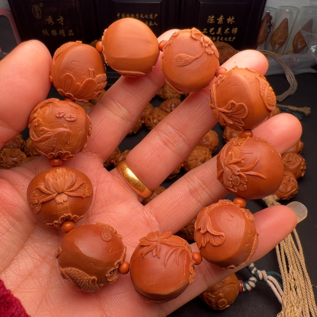 A***e橄榄核手串/手链橄榄核雕刻的核雕作品