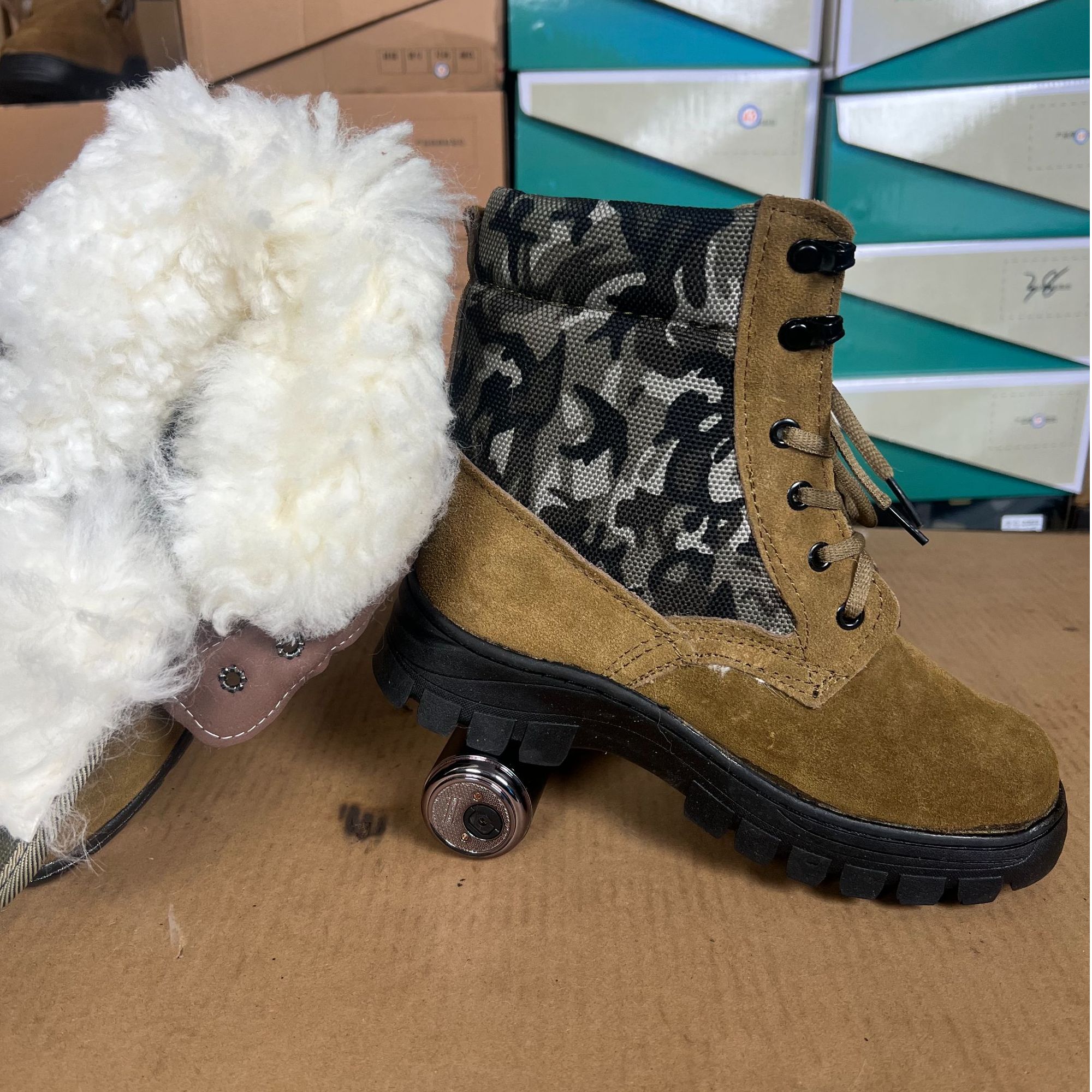 户外羊毛靴防寒男款劳保鞋