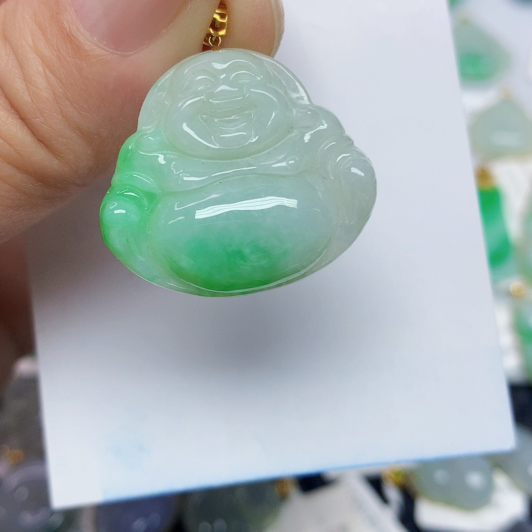 翡翠18K金镶嵌颈饰367799