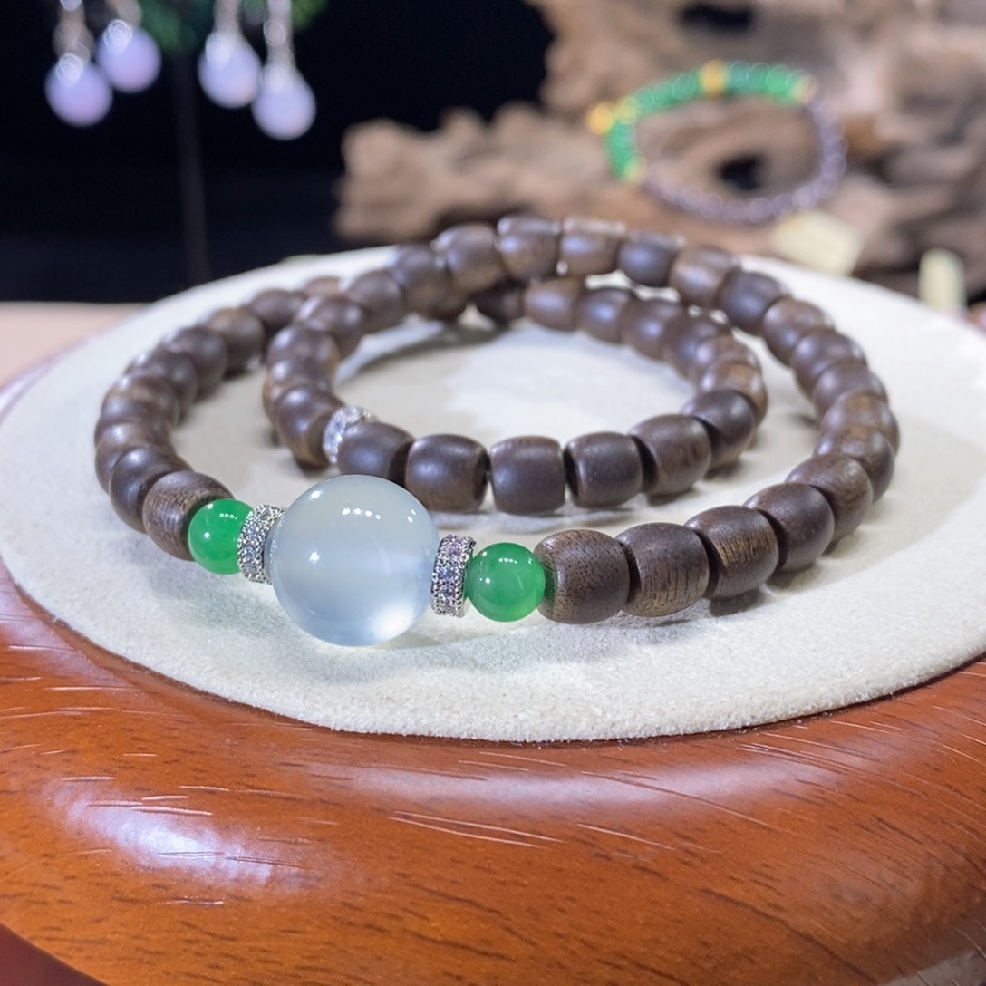 翡翠未镶嵌颈饰玻璃晴底12.7mm