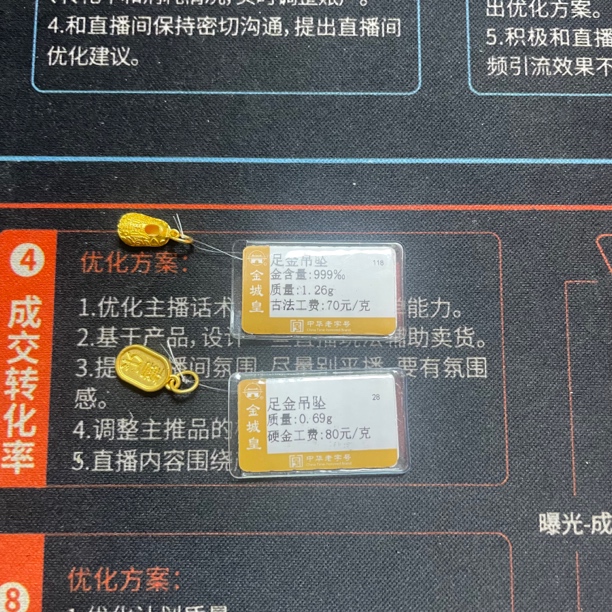 金城皇足金吊坠1.95克
