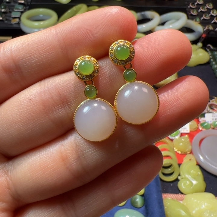 和田玉颈饰银S925镶嵌