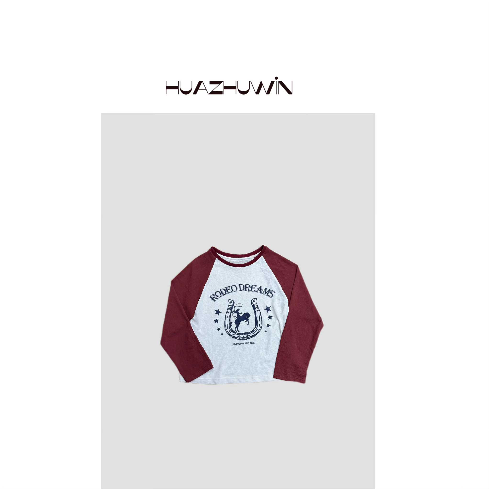 HZ-私服款美式亚麻撞色长袖T
