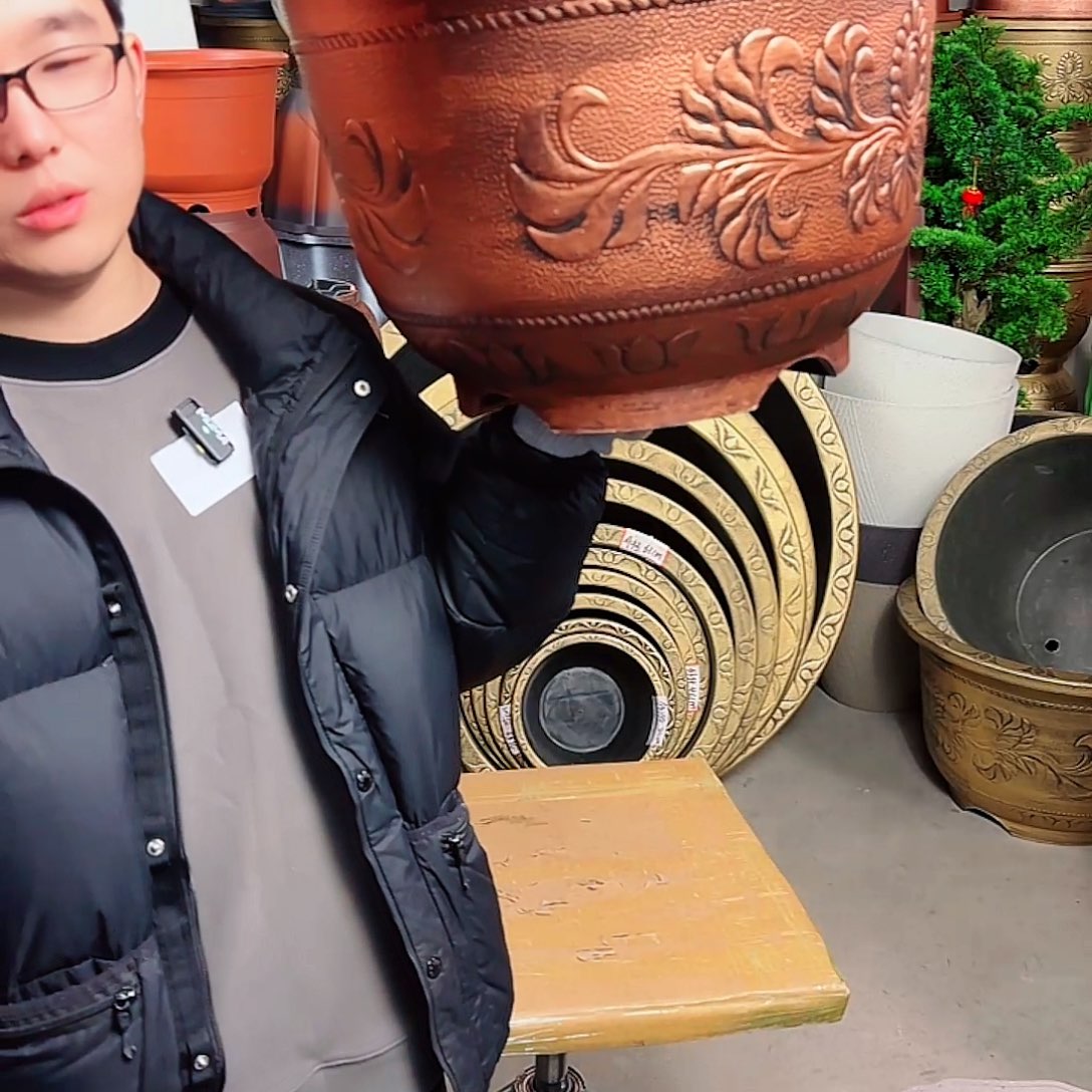 蓉***蓉红铜色50 凤盆 打孔