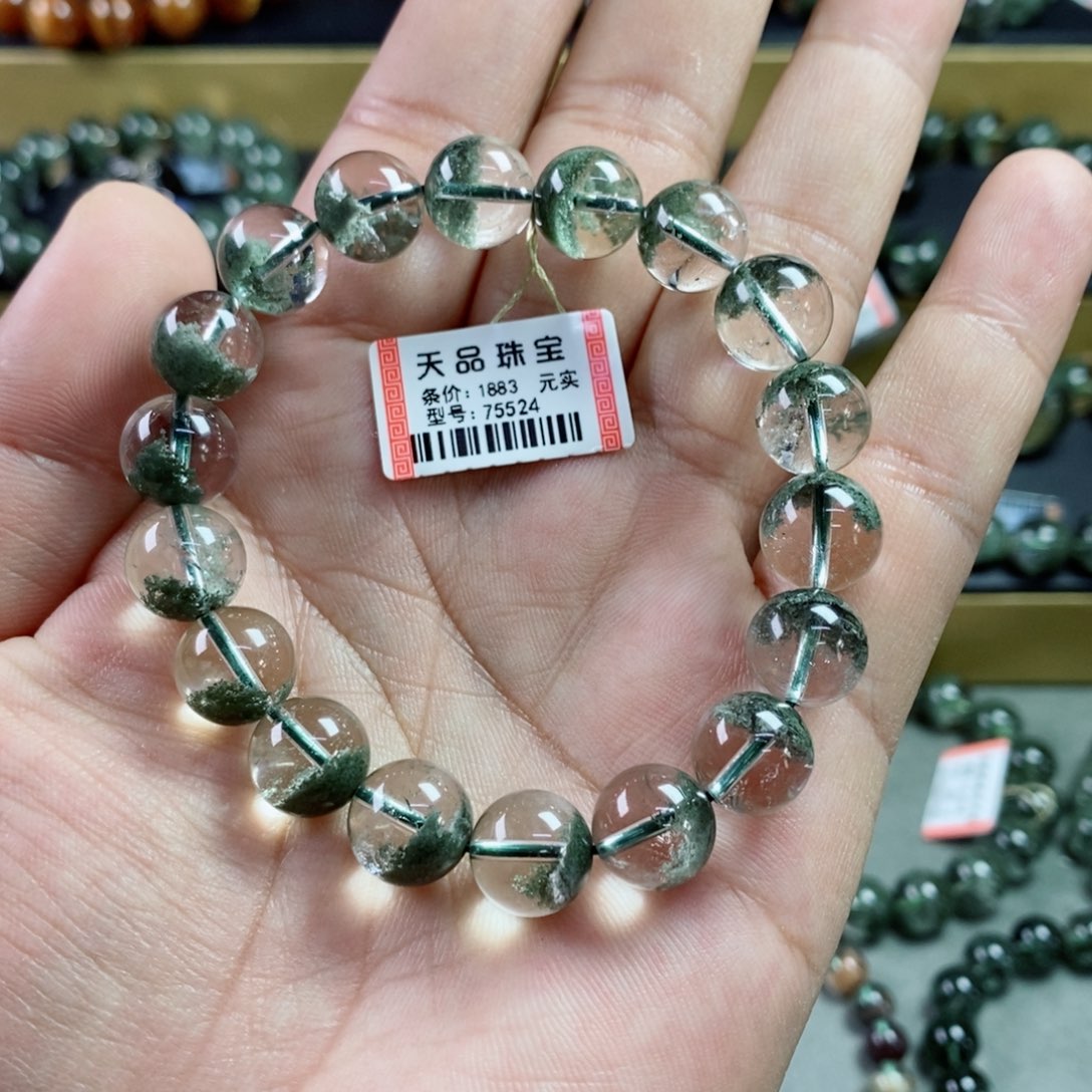 水晶手串未镶嵌绿幽灵75524