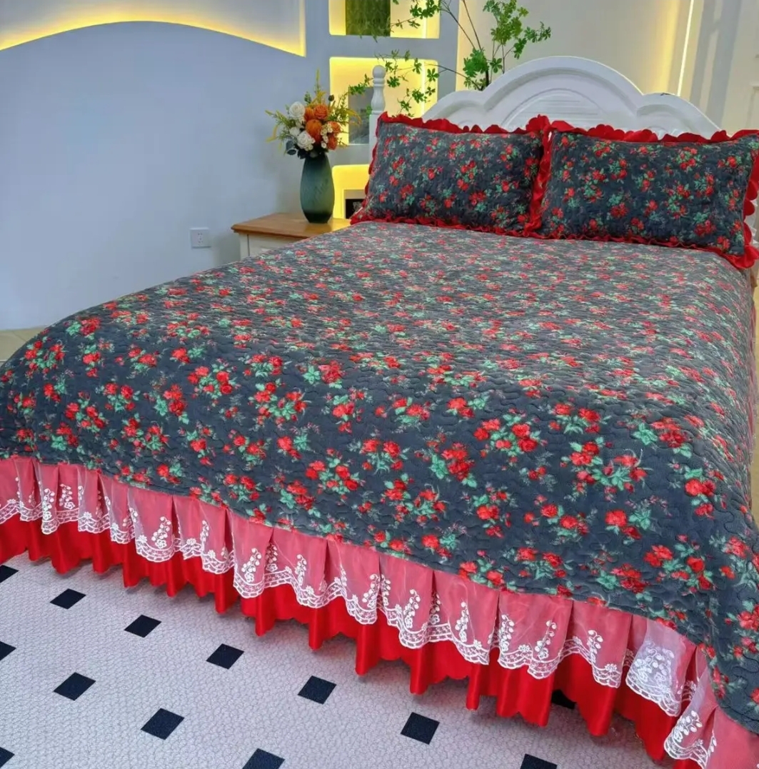 《2025新品》正品 秋冬床裙床盖高克重牛奶宝宝绒加厚保暖柔软床品