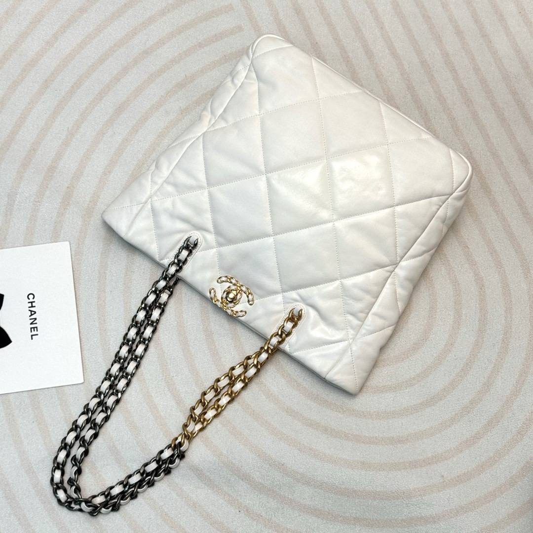 95新 Chanel/香奈儿 Chanel白金羊皮19bag托特购物袋/661512388