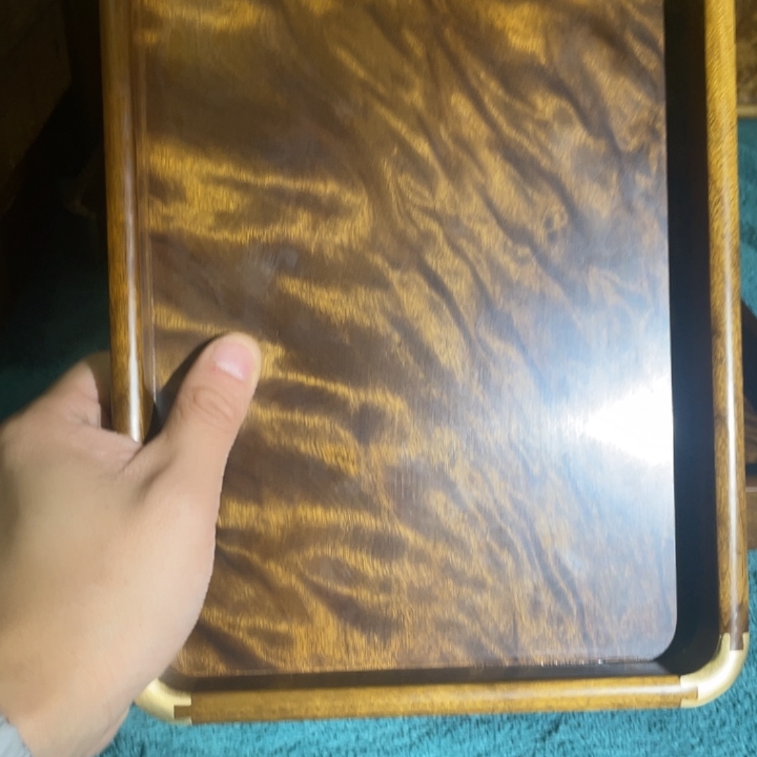 大***气十字绣金丝楠木纹盘