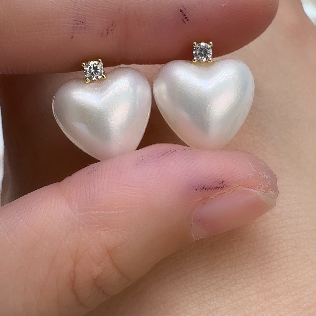 拼合珍珠（马贝珠）未镶嵌耳饰