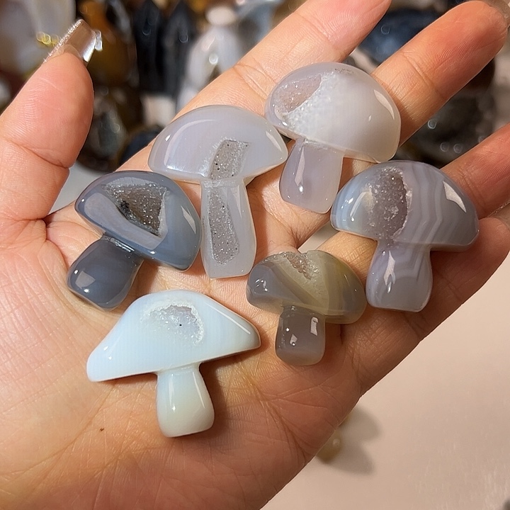 玛瑙/玉髓无未镶嵌蘑菇