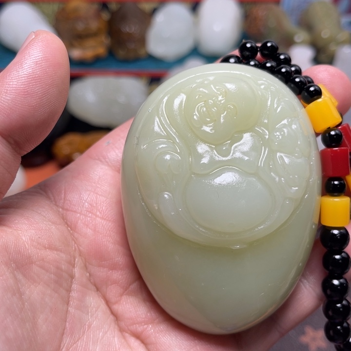 石材天然方解石手把件不退换