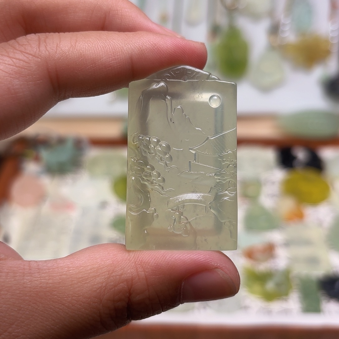 蛇纹石玉合金颈饰