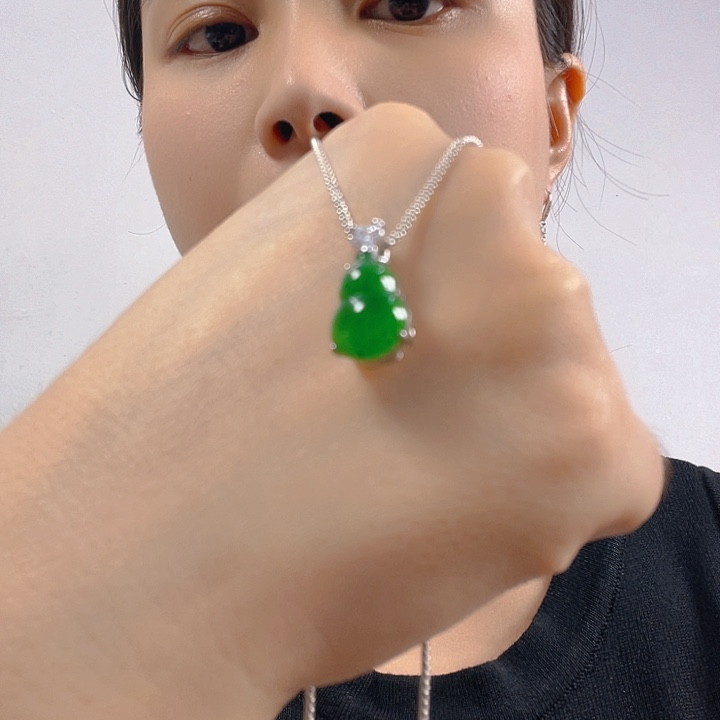 翡翠银S925镶嵌吊坠(不含链)